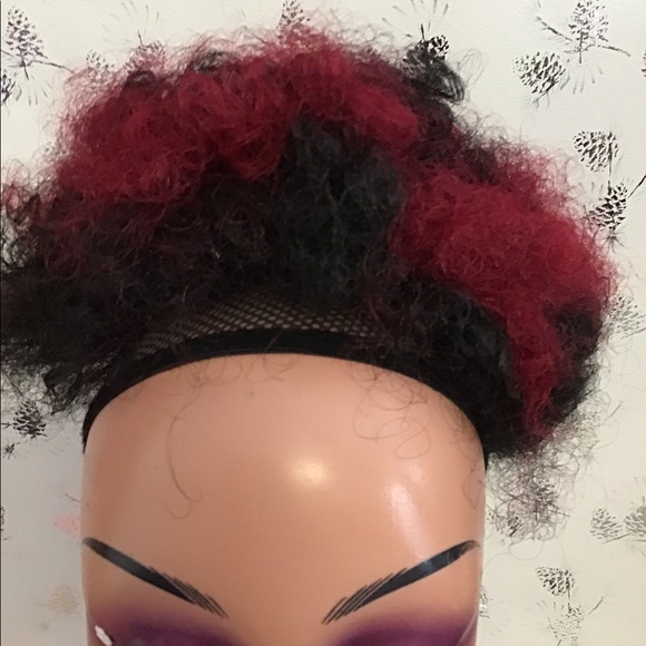 Two-tone Synthetic Short Kinky Drawstring Ponytail for Women - Picture 7 of 9